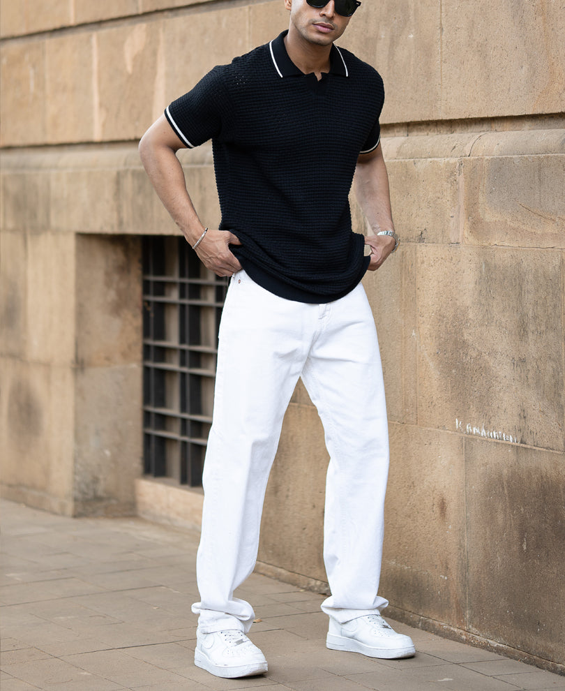 Black Knitted T-Shirt