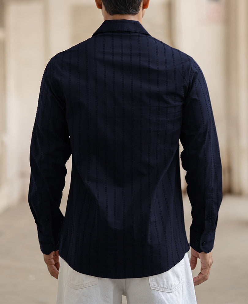 Navy Blue Full Sleeves Shirt