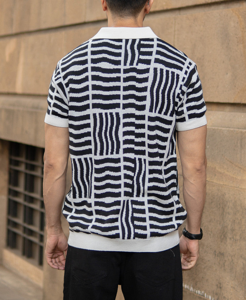 Black Abstract Jacquard T-Shirt