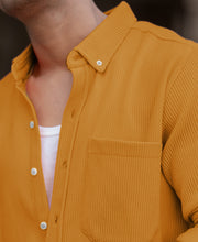 Mustard Regular Fit Full Sleeves Shirt