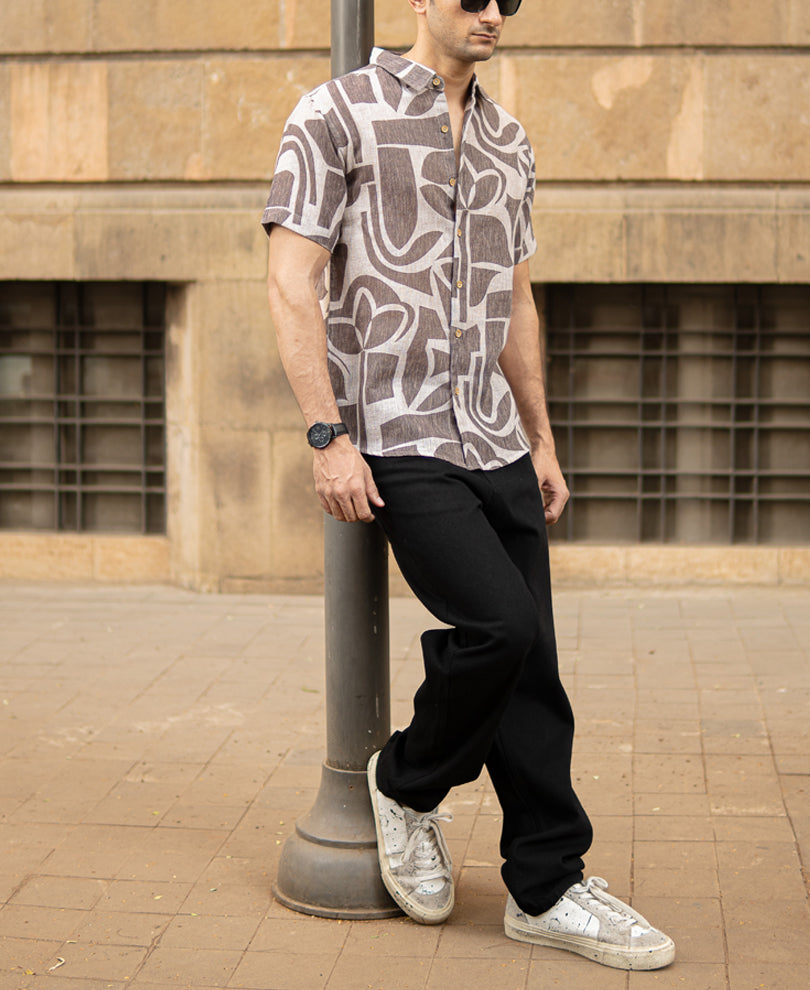 Brown Natural Print Shirt