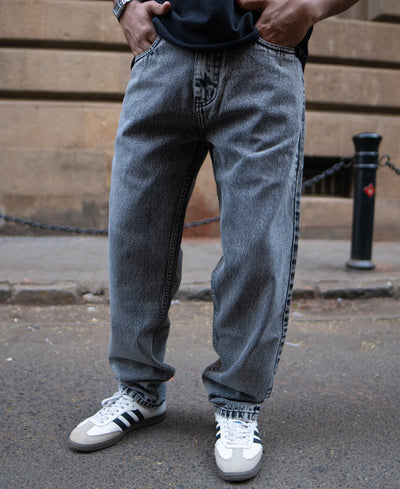 Grey Denim Baggy Fit Jeans
