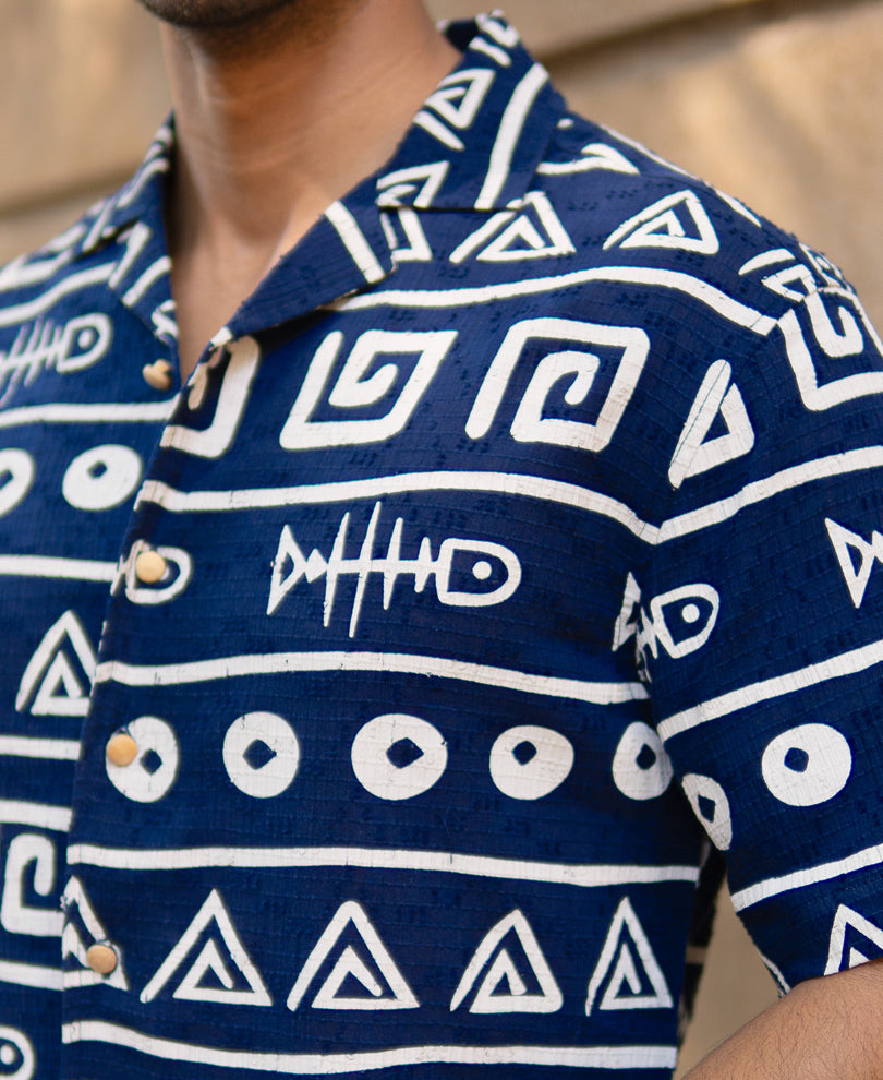 Navy Tribal Print Shirt