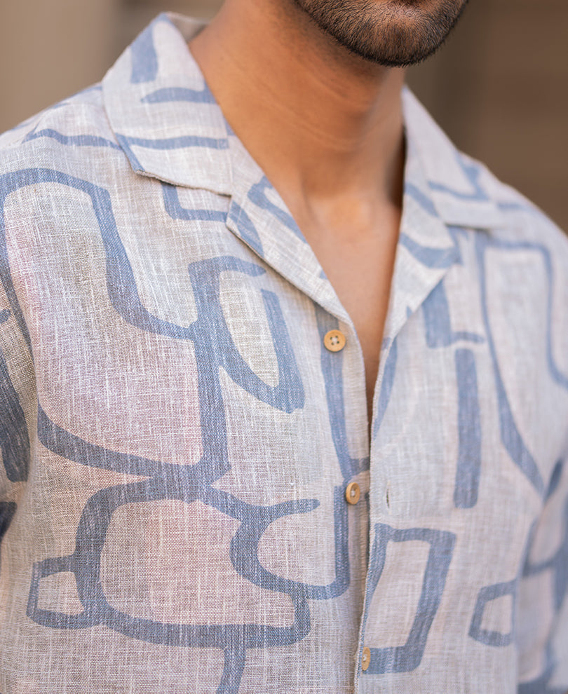 Grey Sky Abstract Print T-Shirt.