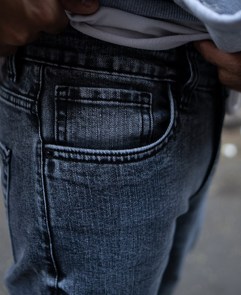 Grey Basic Regular Fit Denim Jeans
