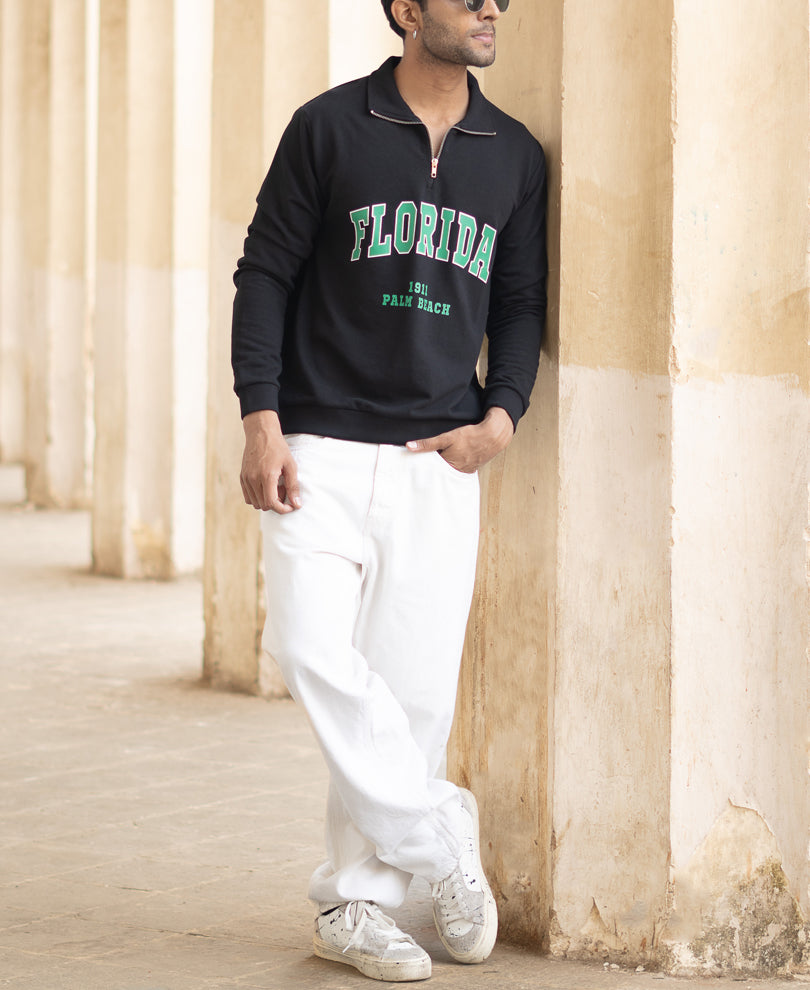 Black Florida Zipper SweaT-Shirt