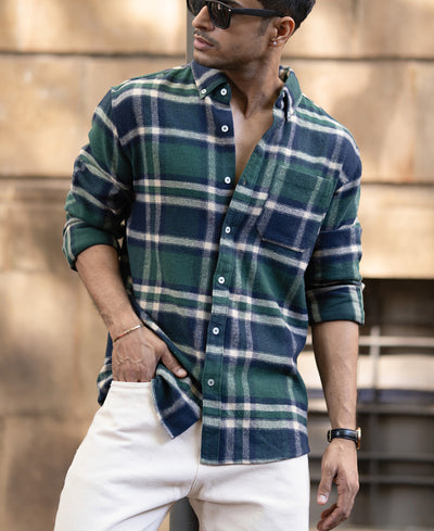 Green Checks Buttondown Shirt