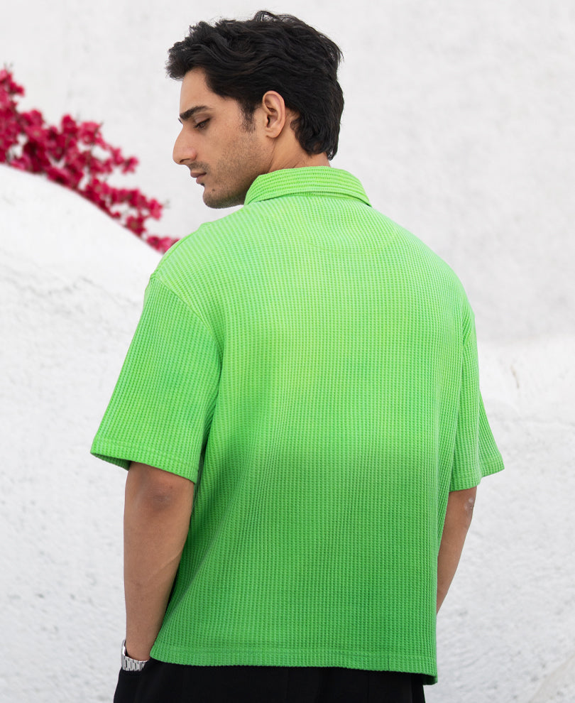 Green Ombre Structured Collar T-Shirt.