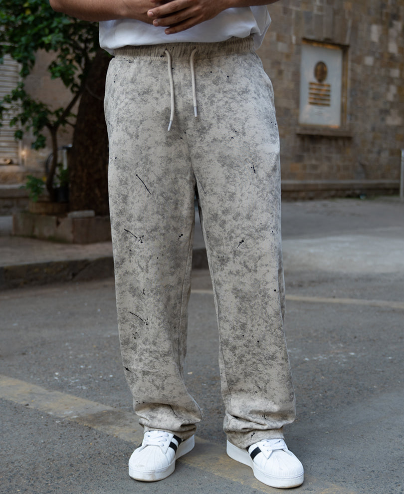 Neutral Printed Baggy Fit Trackpant