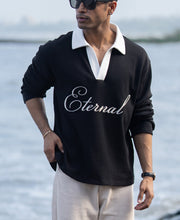 Black Embroidery Contrast T-Shirt