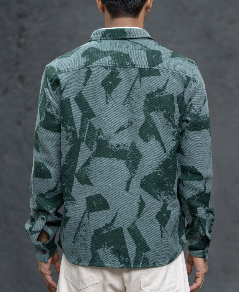 Green Jacquard Overshirt.