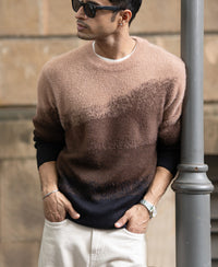 Brown Ombre Jacquard Sweater