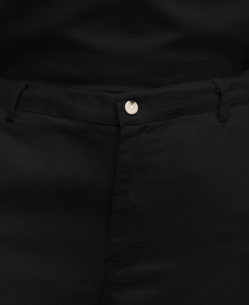 Black Structured Zipper Shirt 100% Cotton