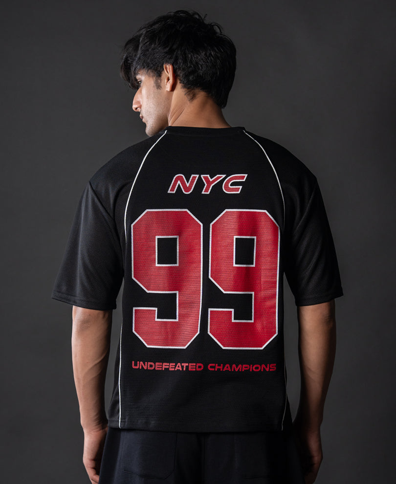 Black Graphic Varsity T-Shirt.