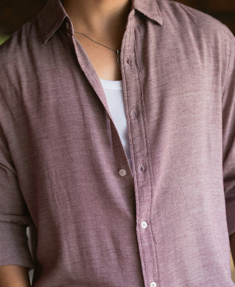 Dark Onion Linen Blend Shirt