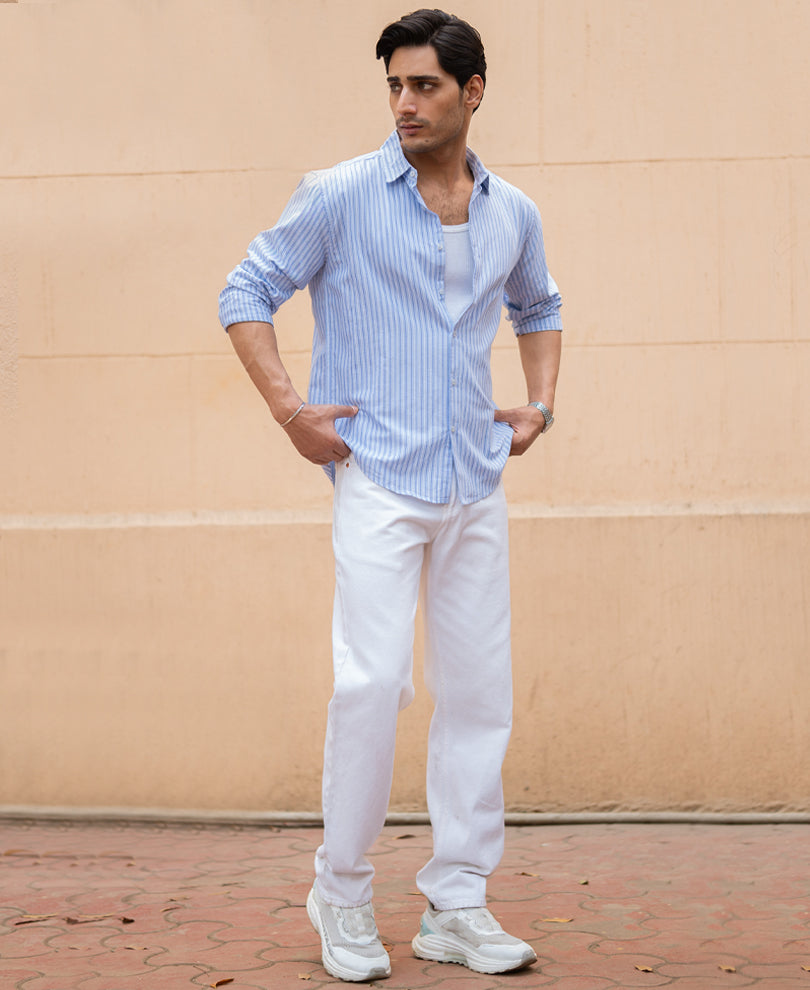 Light Blue Oxford Stripe Shirt