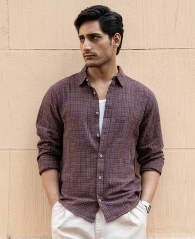 Brown Structured Lightweight Shirt