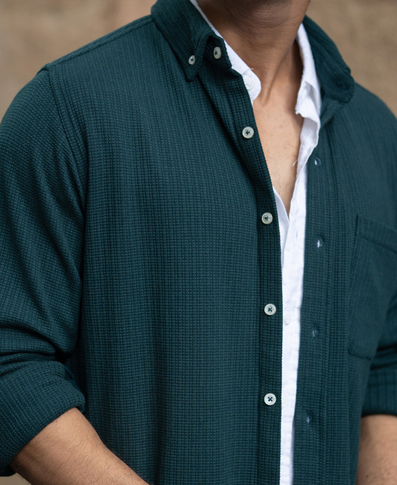 Pine Structured Knit Shirt