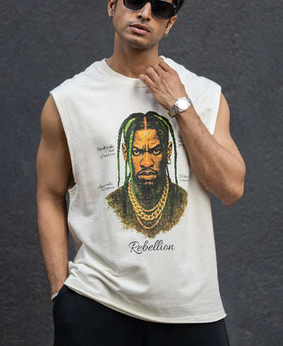 Cream Rebel Graphic Vest