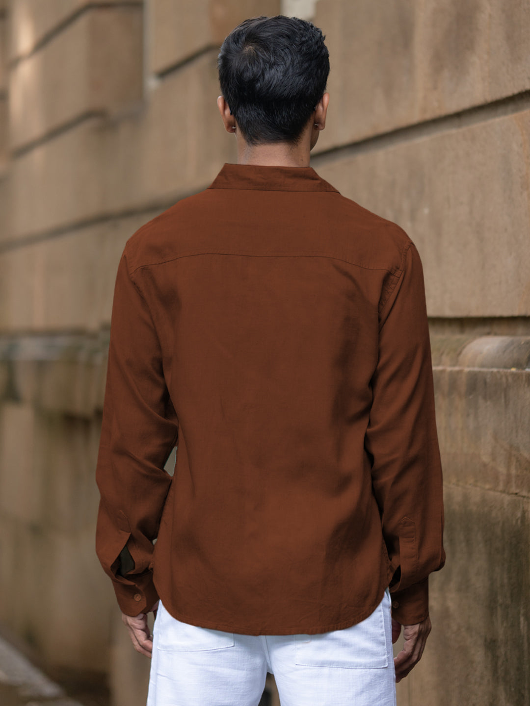 Bombay Brown Linen Blend Shirt