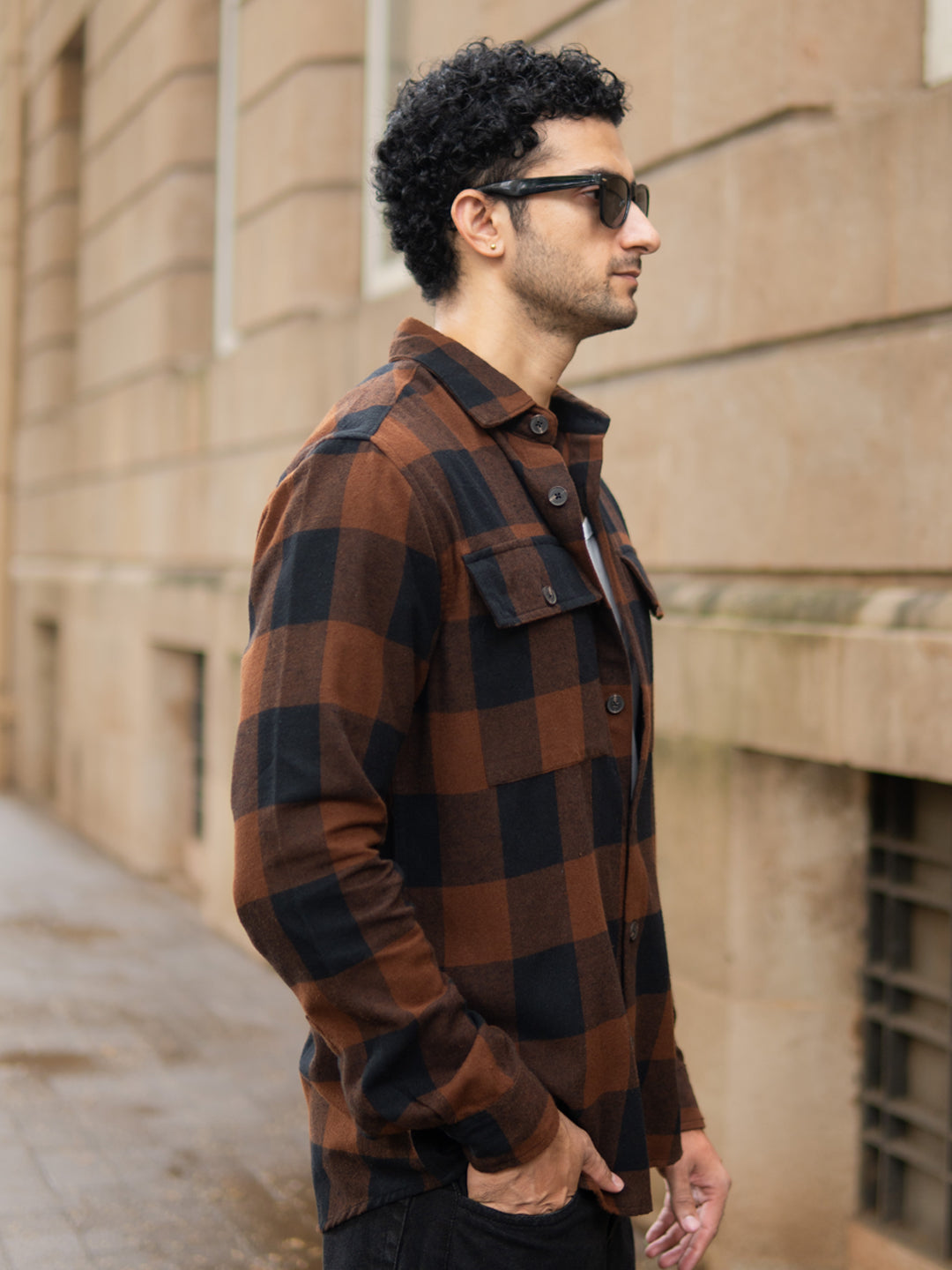 Brown And Black Checks Shirt