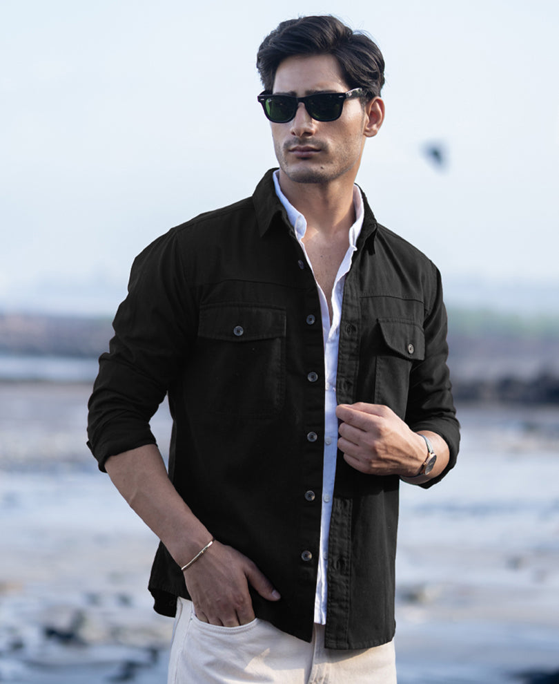 Black Denim Overshirt