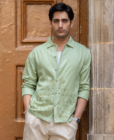 Mint Embroidered Shirt