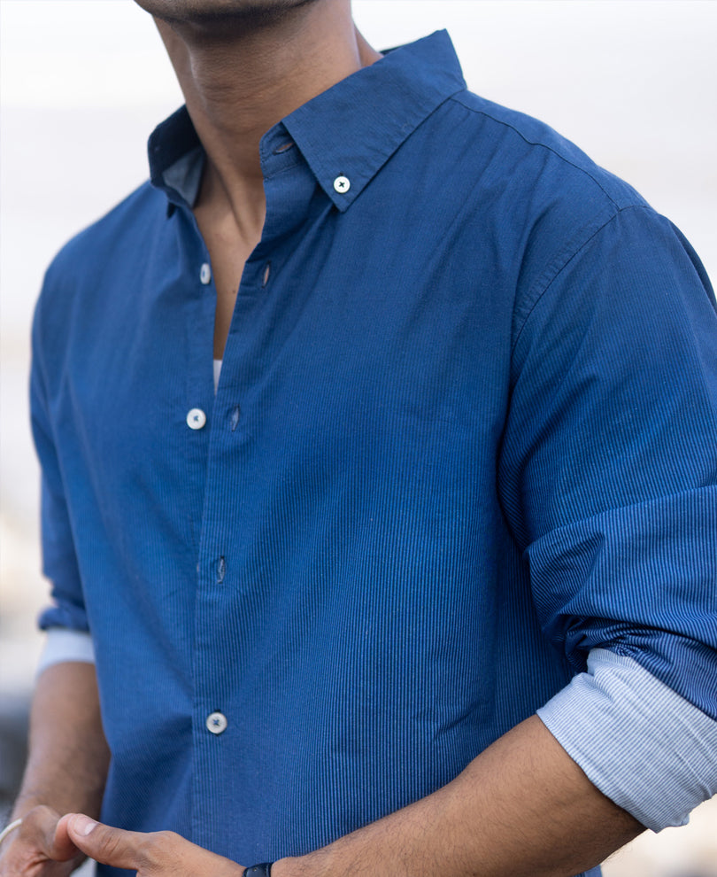 Dark Blue Ombre Stripe Shirt