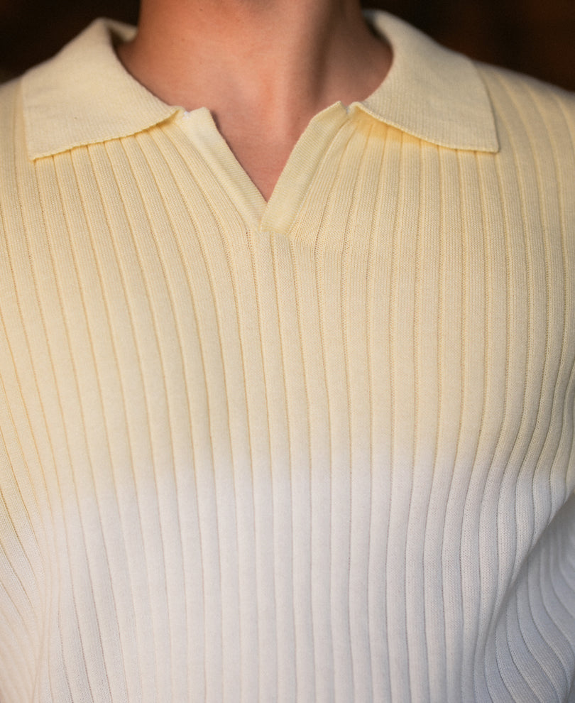 Yellow & Blue Ombre Knit T-Shirt.