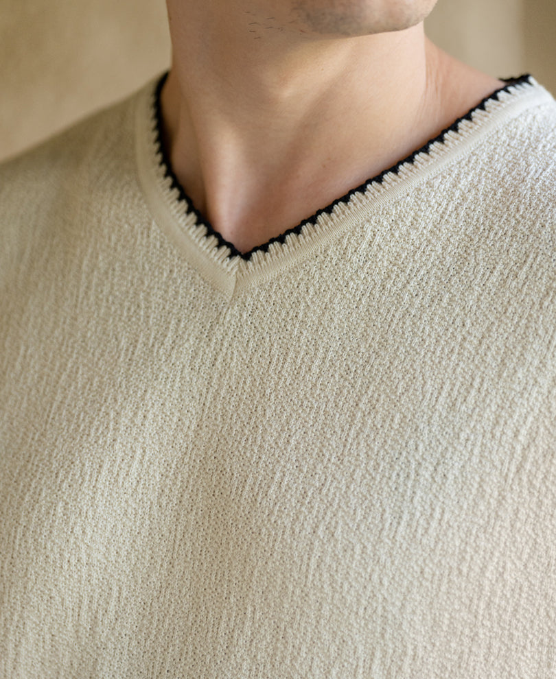 Cream Knit Structured Vest 100% Cotton
