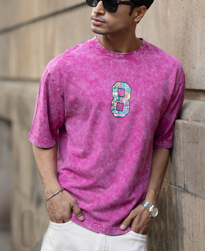 Fuchsia Pink Washed T-Shirt