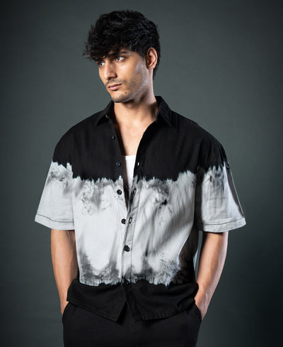 Black Tie-Dye Boxy Shirt