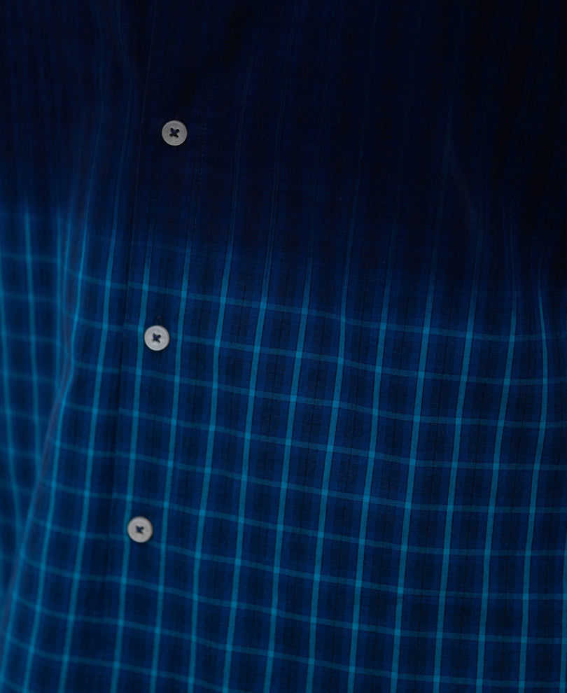 Blue Ombre Checks Shirt