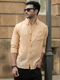 Mustard Slub Textured Shirt