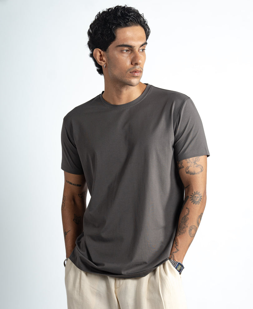 Grey Regular Fit Lightweight T-Shirt
