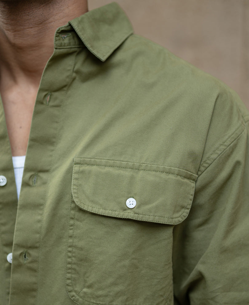 Green Double Pocket Lightweight Shirt.