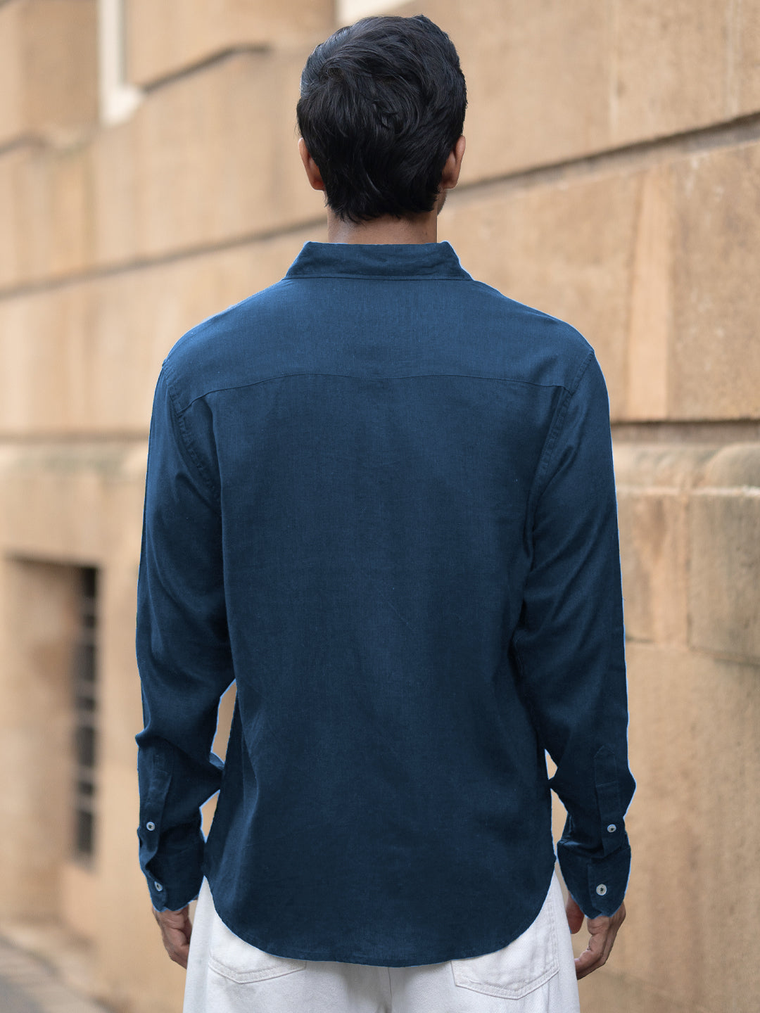 Royal Blue Linen Blend Shirt