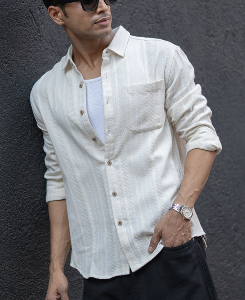 Off White Structure Stripe Shirt