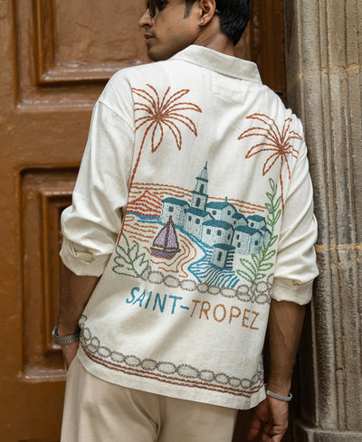 Linen Saint Tropez Print Shirt.