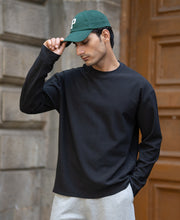 Black Rib Knit T-Shirt