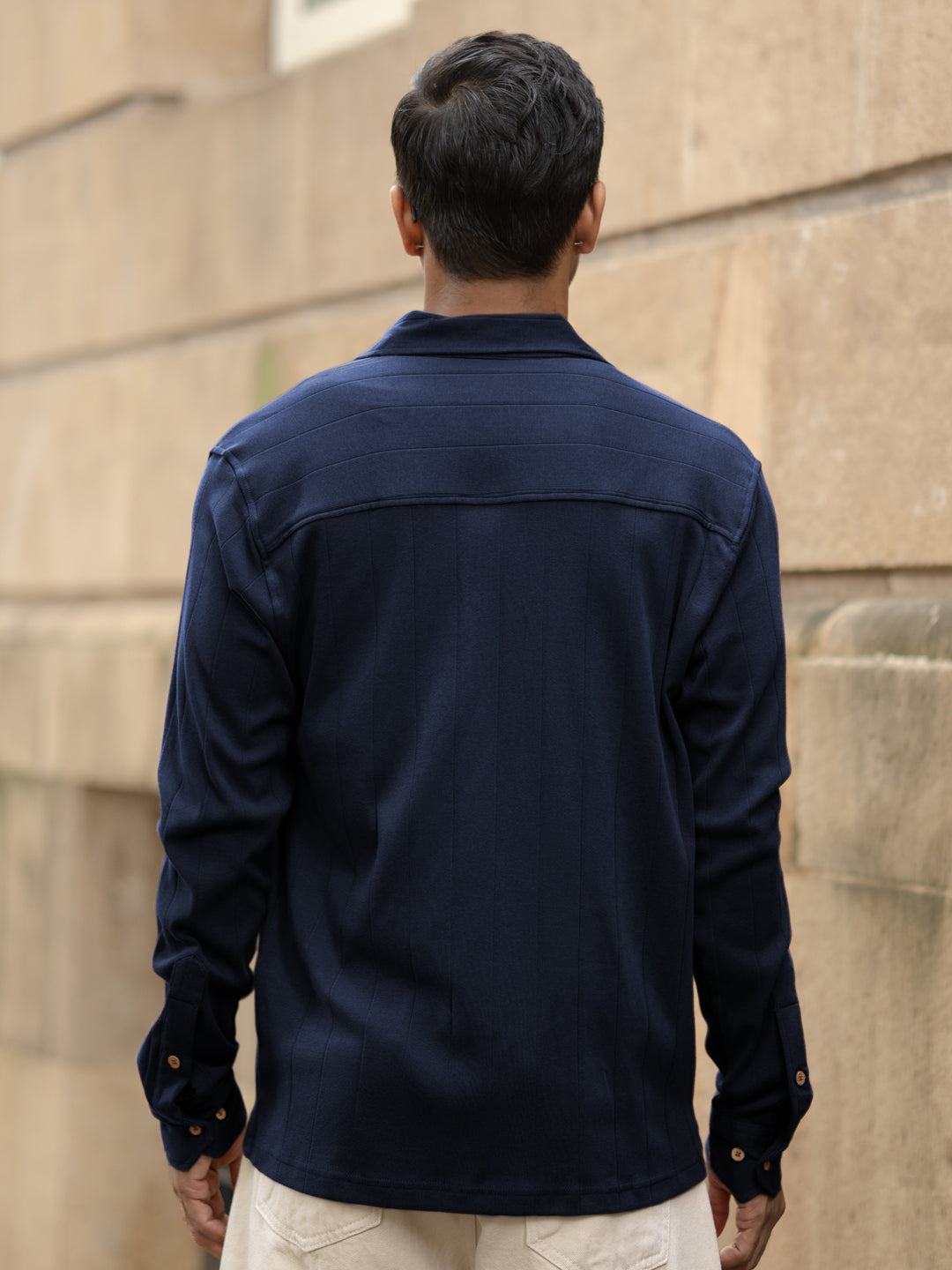 Navy Contrast Detail Shirt