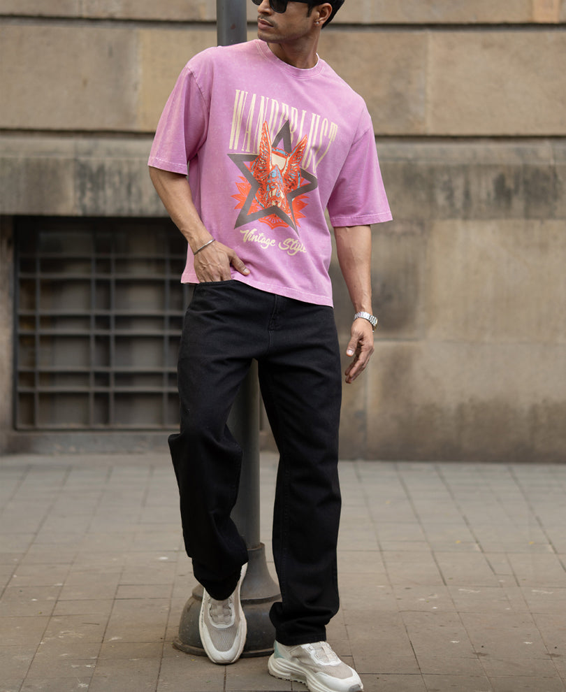Light Pink Washed Graphic T-Shirt