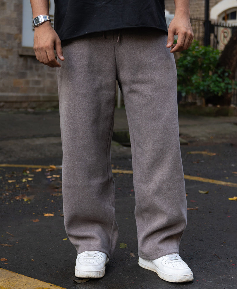Brown Melange Baggy Trackpants