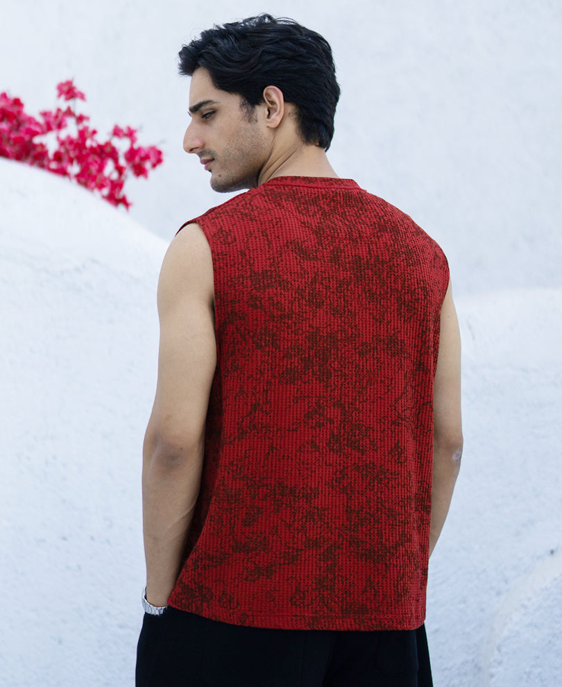 Brick Printed Drop Shoulder Sando
