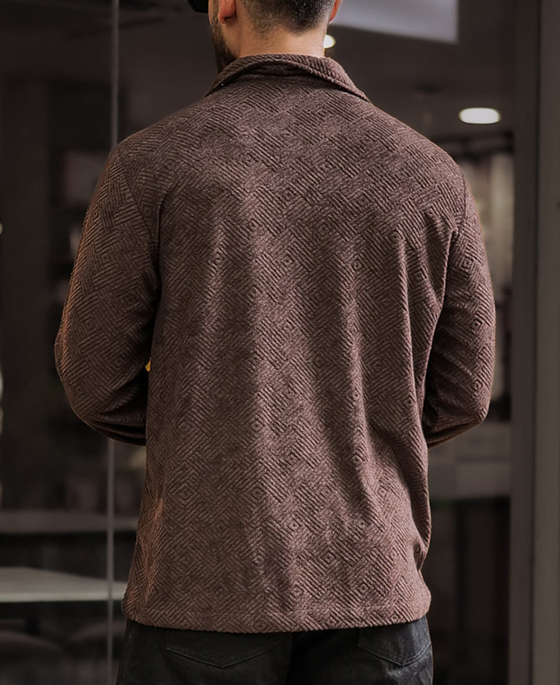 Forest Brown Regular Fit Full Sleeves Tshirt