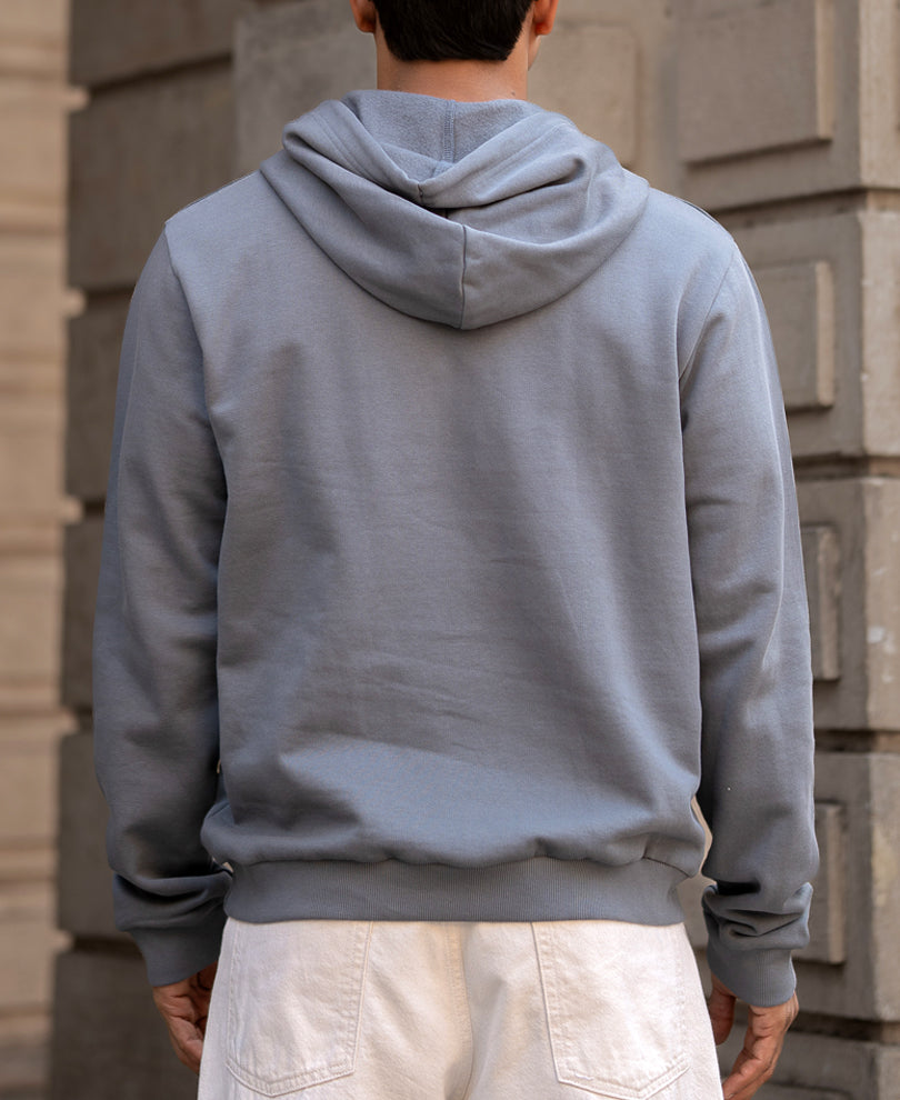 Steal Grey Regular Fit Hoodie Style Sweatshirt