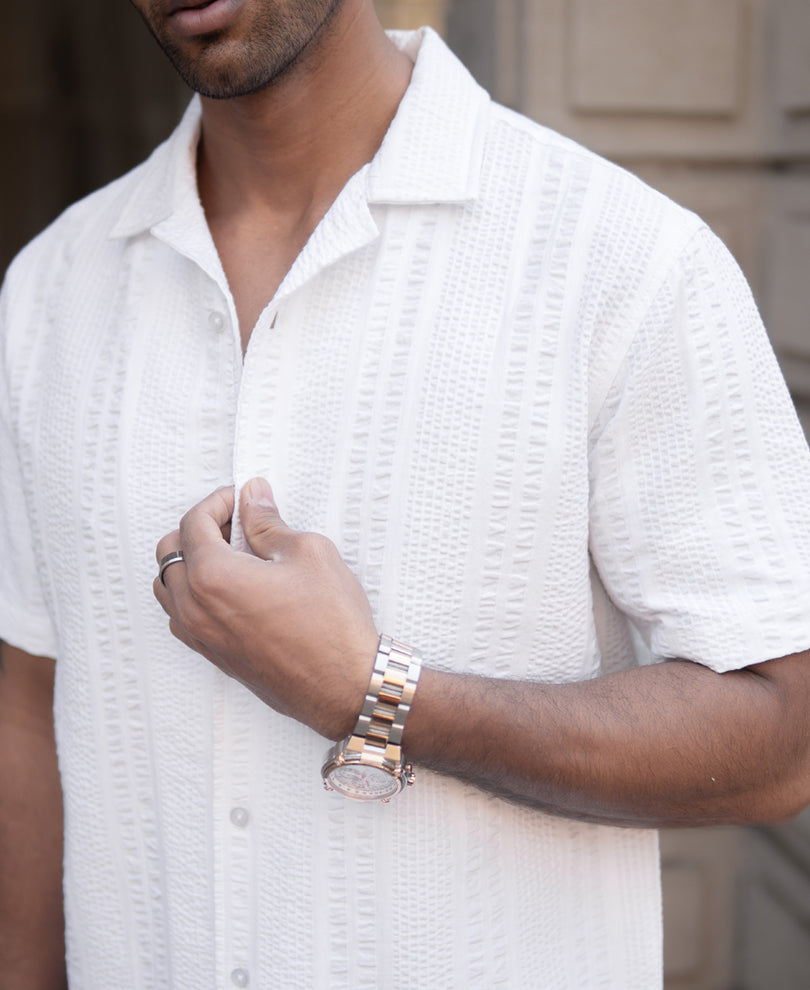White Seersucker Shirt