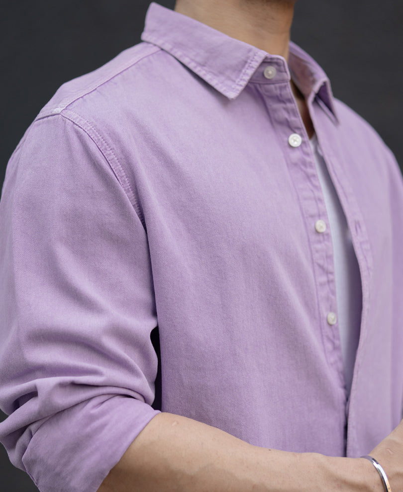 Lavender Overdyed Structured Shirt.