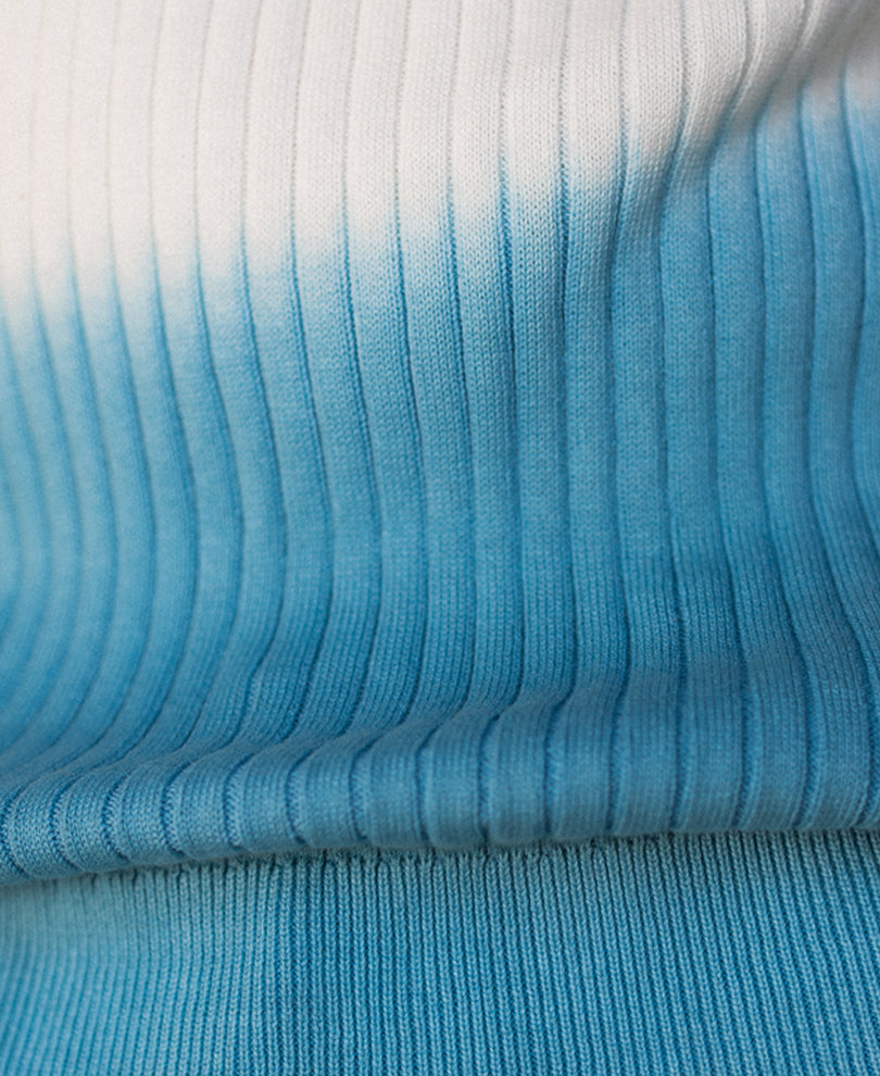 Yellow & Blue Ombre Knit T-Shirt.