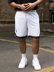 White Mesh Basketball Short